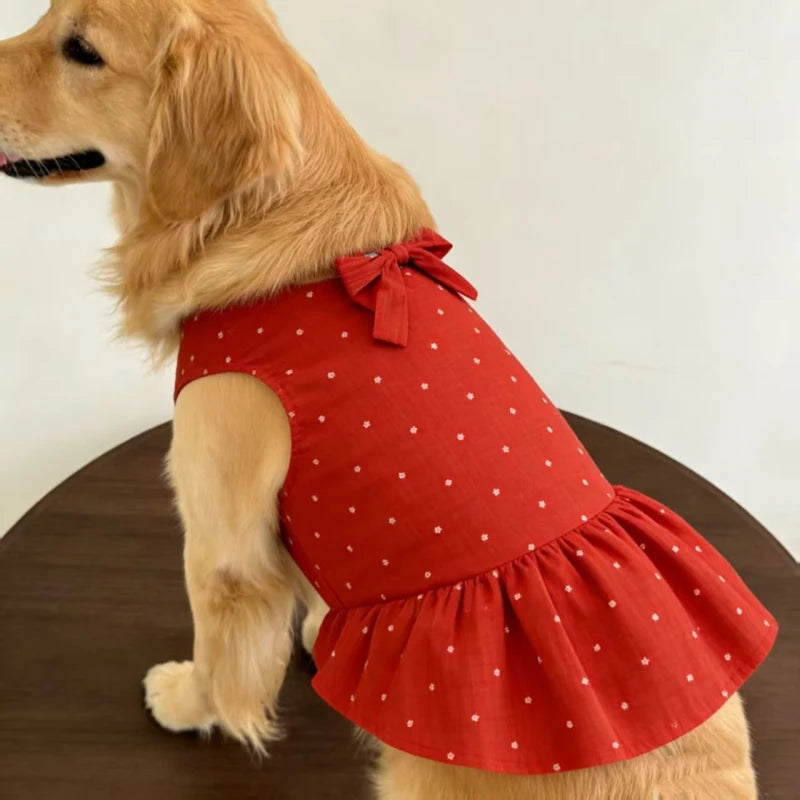 Summer Dog Dress - Lightweight Printed Apparel for Large Breeds
