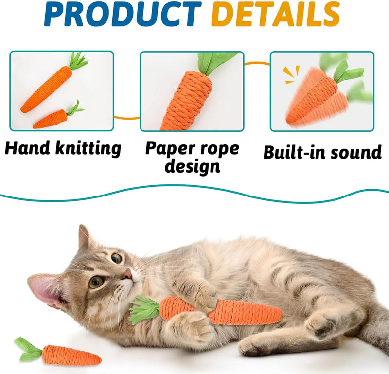Juguete para Mamar de Gato con Forma de Zanahoria