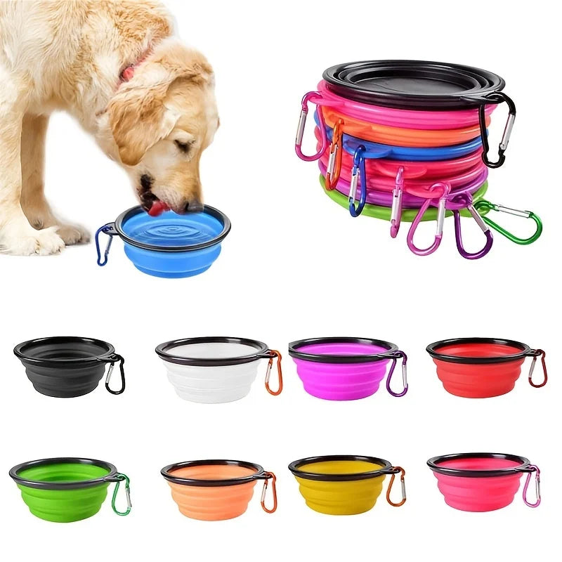 Collapsible Silicone Pet Travel Bowl for Food and Water