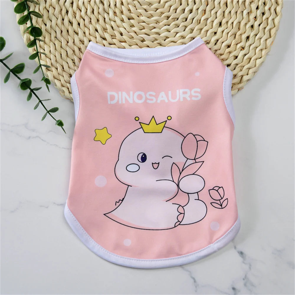 Cute Print Dog Vest Shirt for Small Breeds – Spring & Summer Pet Apparel