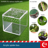 Clear acrylic spider box suitable for various reptile pets like geckos, spiders, crickets, and scorpions.