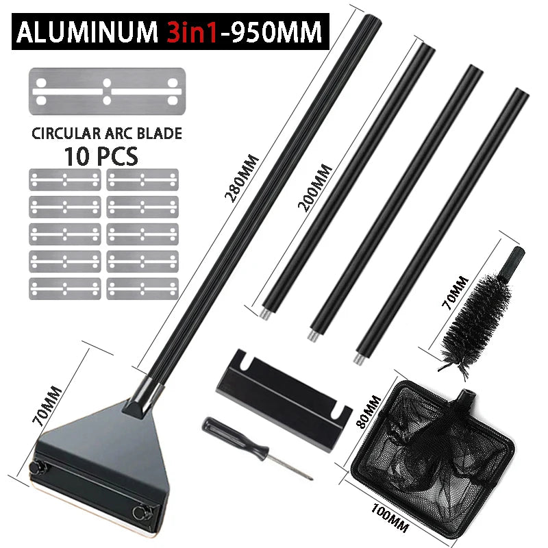 Racleur de verre d'aquarium extensible