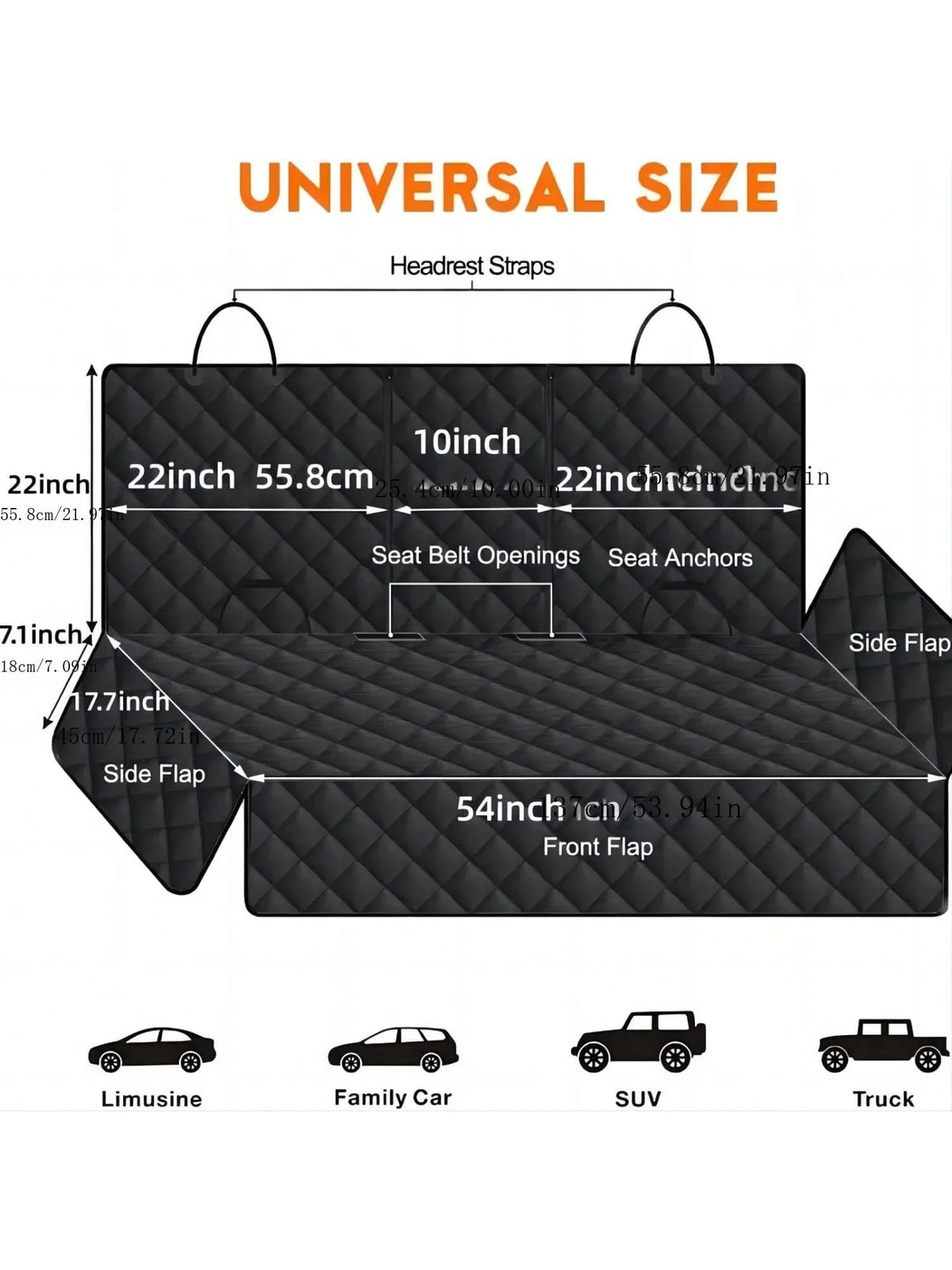 Waterproof Dog Car Seat Cover with Center Armrest Flap