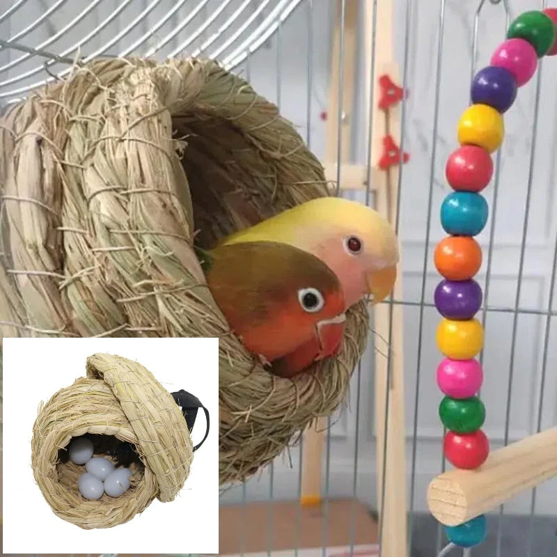 Handwoven Straw Hanging Bird Nest House