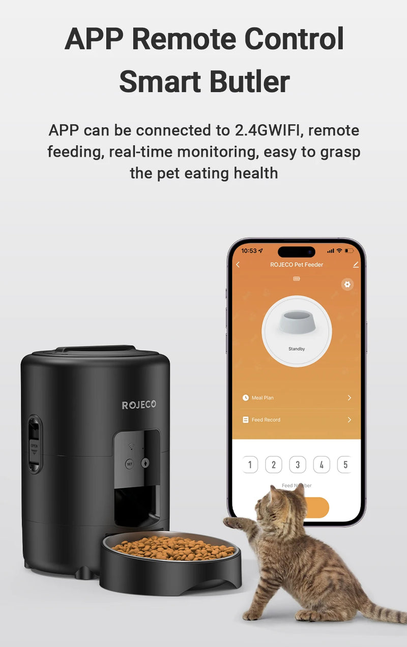 Dispensador de comida para mascotas con Wi-Fi y control por app