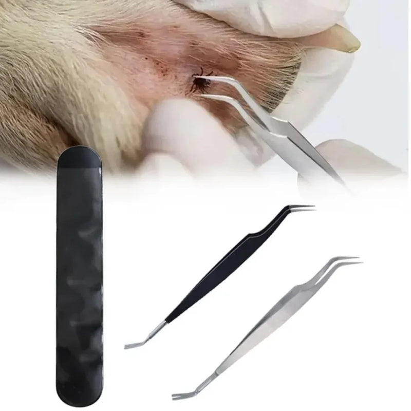 Quitamigas y Garrapatas de Acero Inoxidable para Mascotas