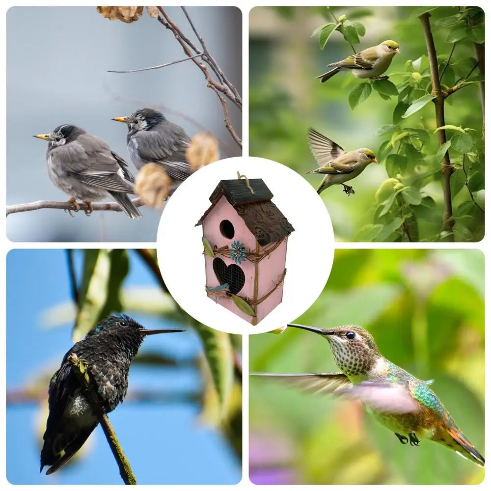 Handcrafted Wooden Hanging Birdhouse for Garden Decor