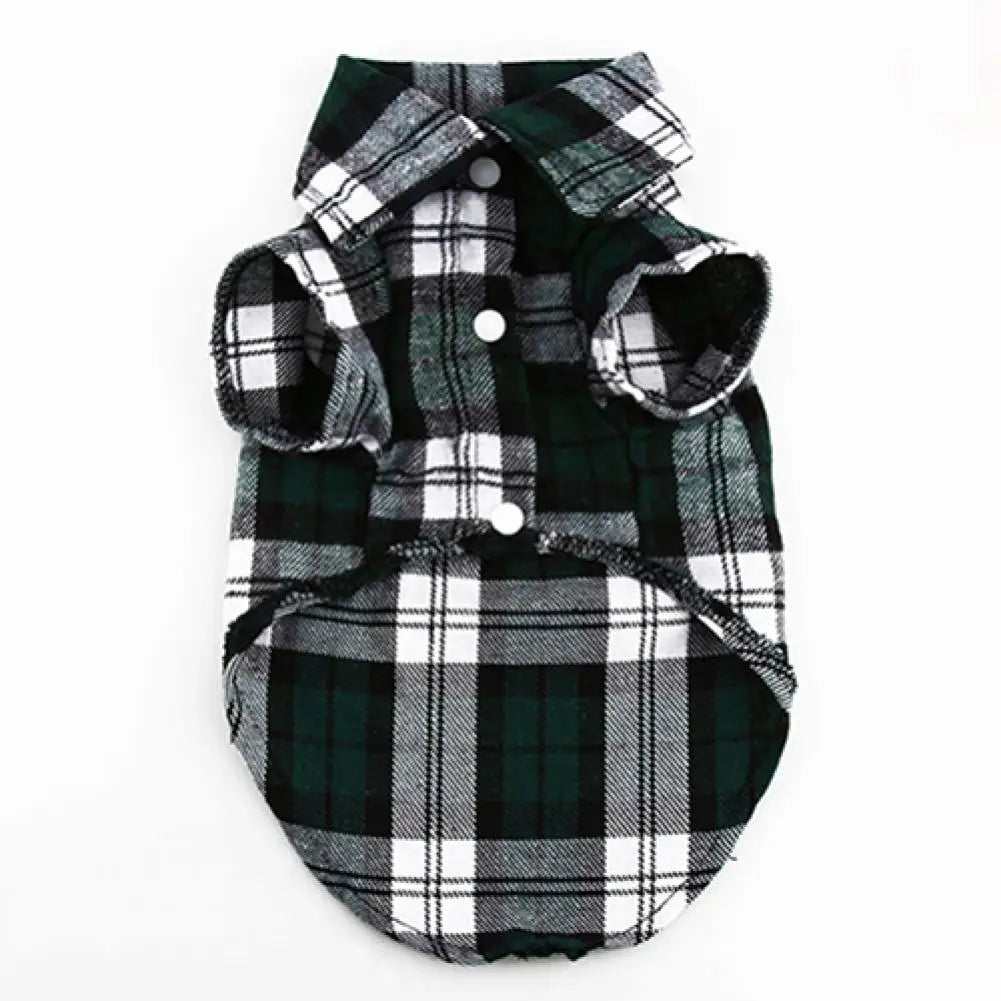 British Style Plaid Pet Shirt Jacket for Small Dogs and Kittens