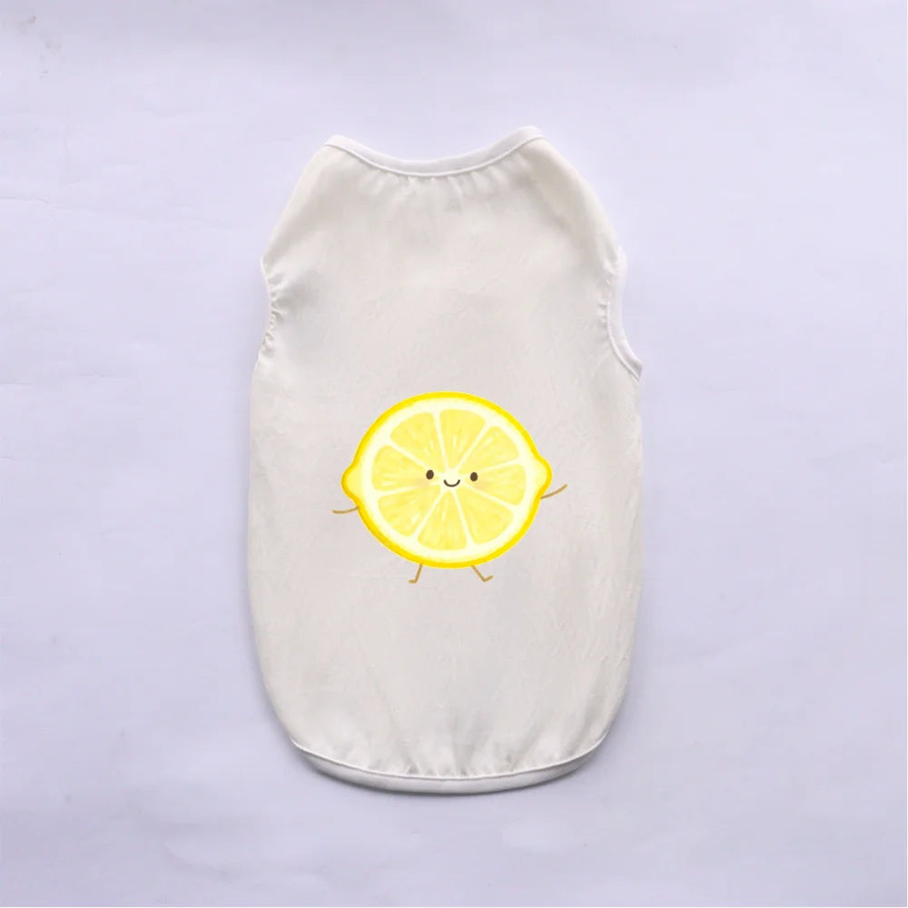 Breathable Fruit Print Pet Vest for Small Dogs and Cats