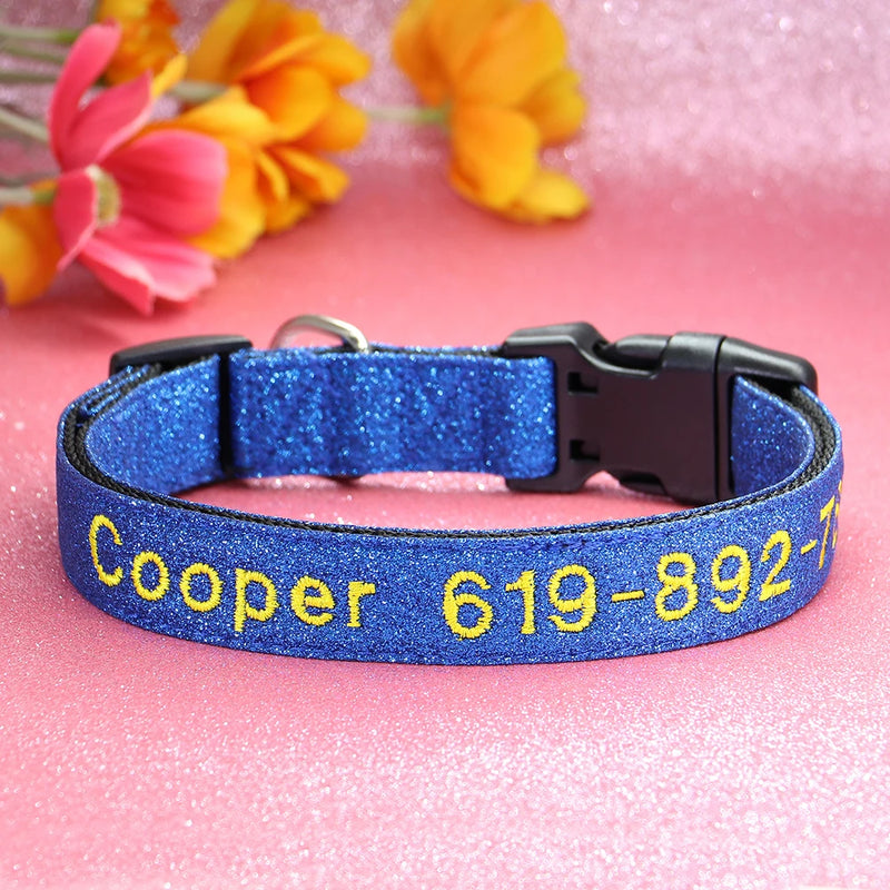 Personalisierte bestickte Nylon-Hundehalsband