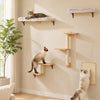 Modular Wall-Mounted Cat Climbing Shelves with Scratching Posts