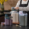 Conteneur de conservation hermétique pour croquettes avec tasse doseuse