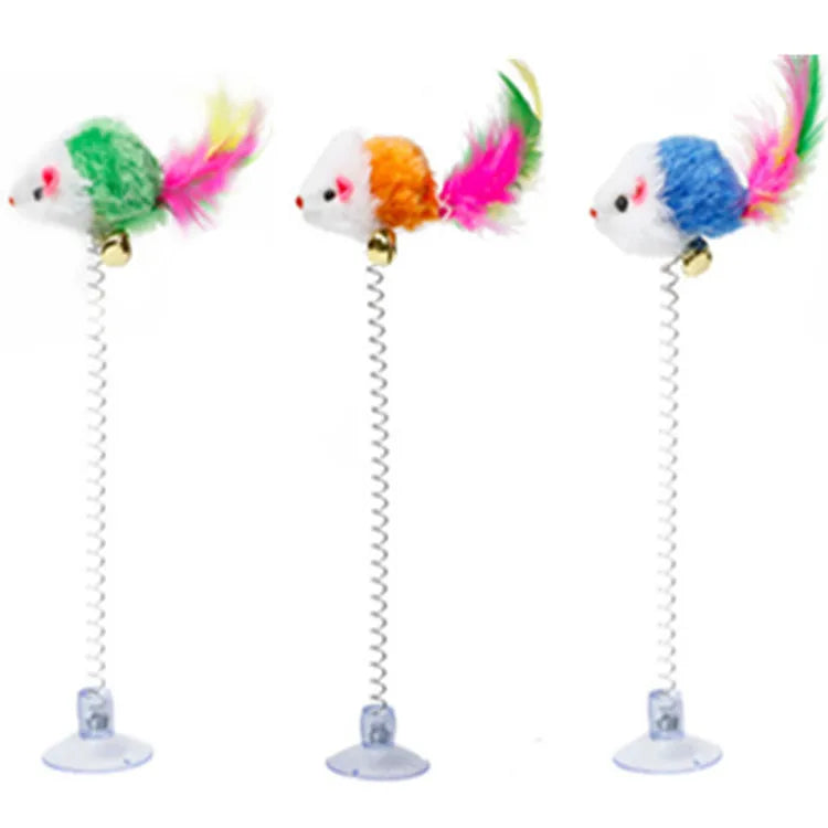 Juguete Interactivo para Gatos con Varita de Plumas y Cascabel