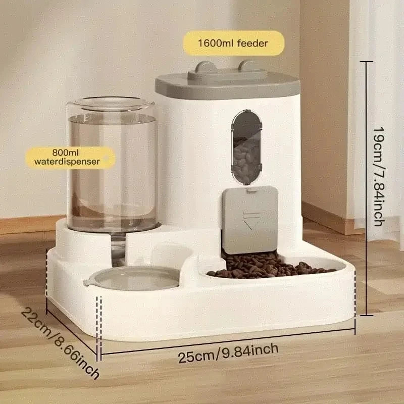 Gravity-Fed Pet Food and Water Station