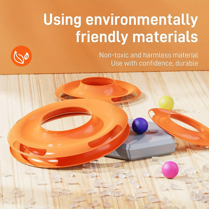 Three Layer Interactive Cat Toy Tower with Colorful Balls