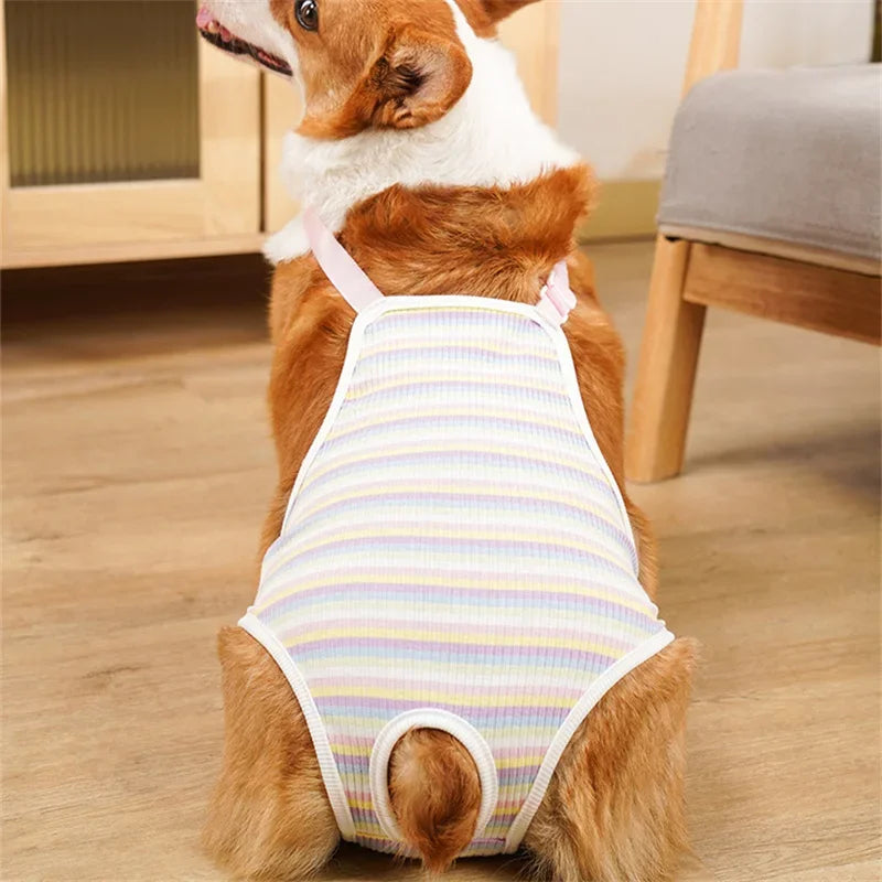 Adjustable Dog Diaper Pants with Suspenders