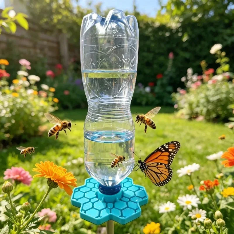 Honeycomb Bee Water Feeder with Perch for Garden and Patio