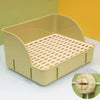 Corner Rabbit Litter Box with Removable Tray and Grid