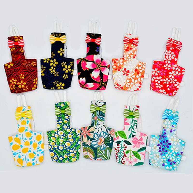 حفاض طائر الببغاء بنقش زهري مع بدلة طيران و ربطة قابلة للغسل