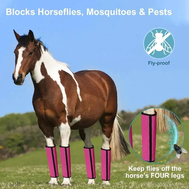 Breathable Mesh Fly Boots for Horses (Set of 4)