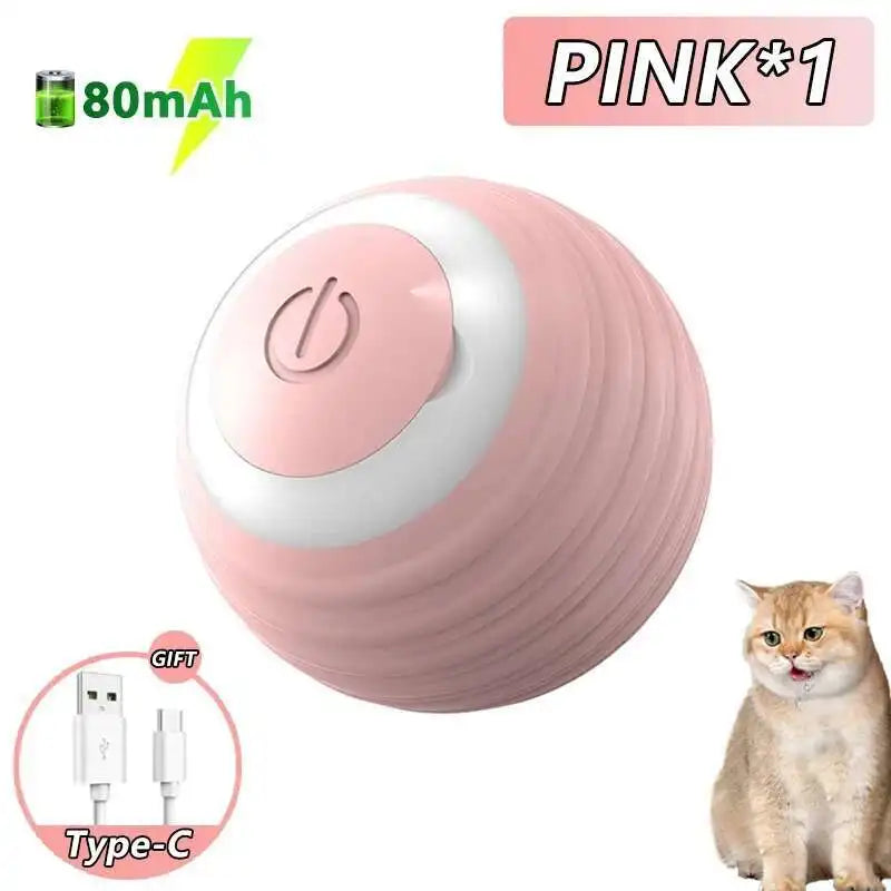 Pinkes interaktives elektronisches Spielzeug für Hunde und Katzen mit 80mAh Batterie und Type-C-Ladekabel