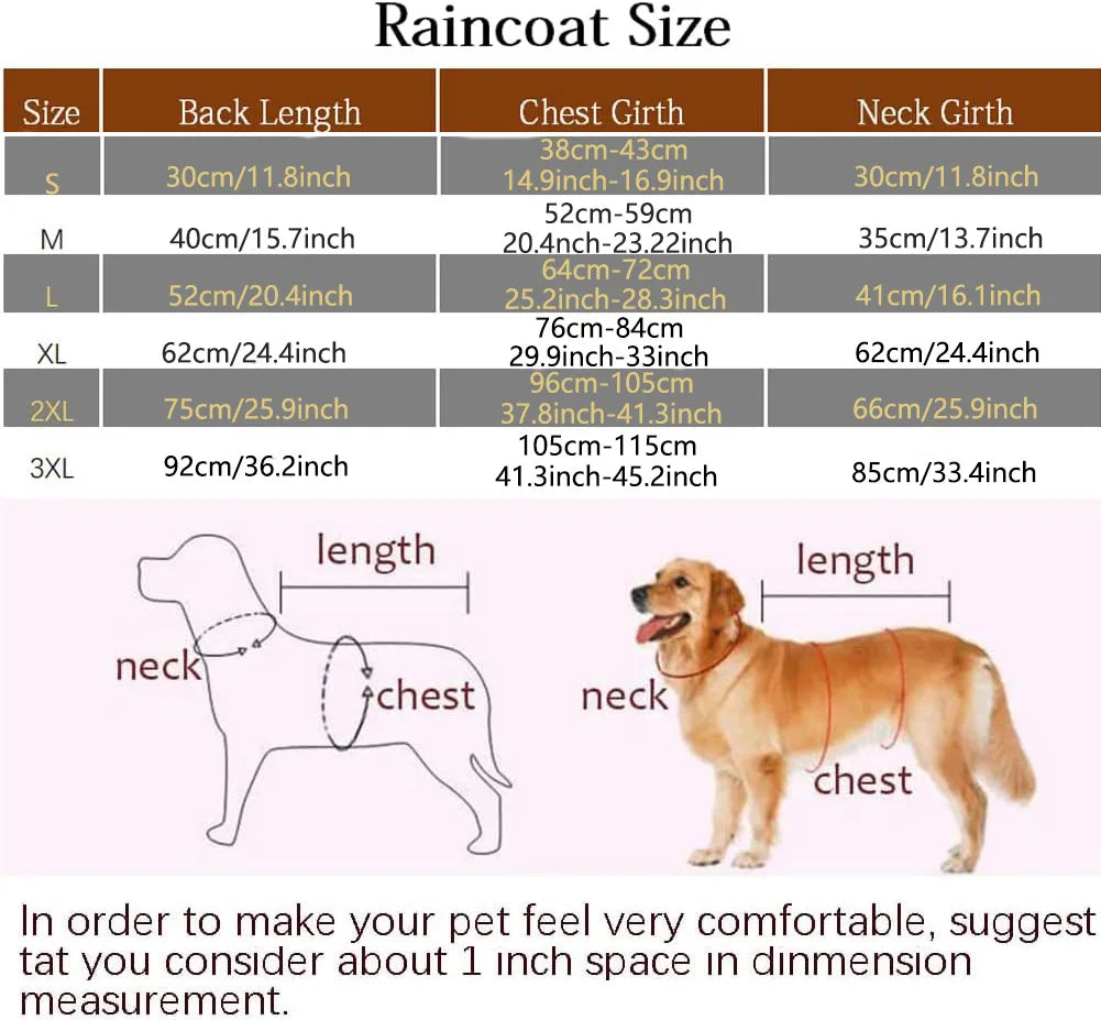 Reflective Hooded Dog Raincoat with Cape Style