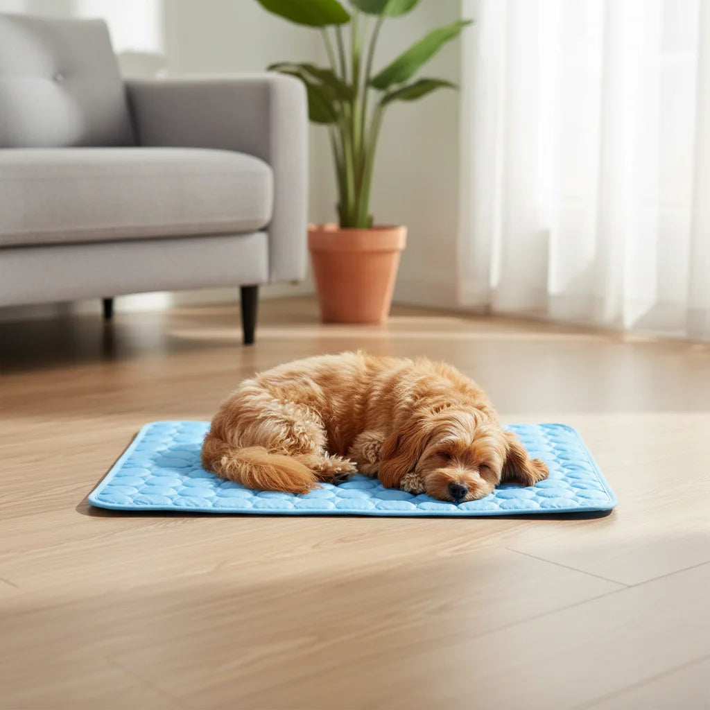 Ice Silk Cooling Pet Mat with Non-Slip Bottom