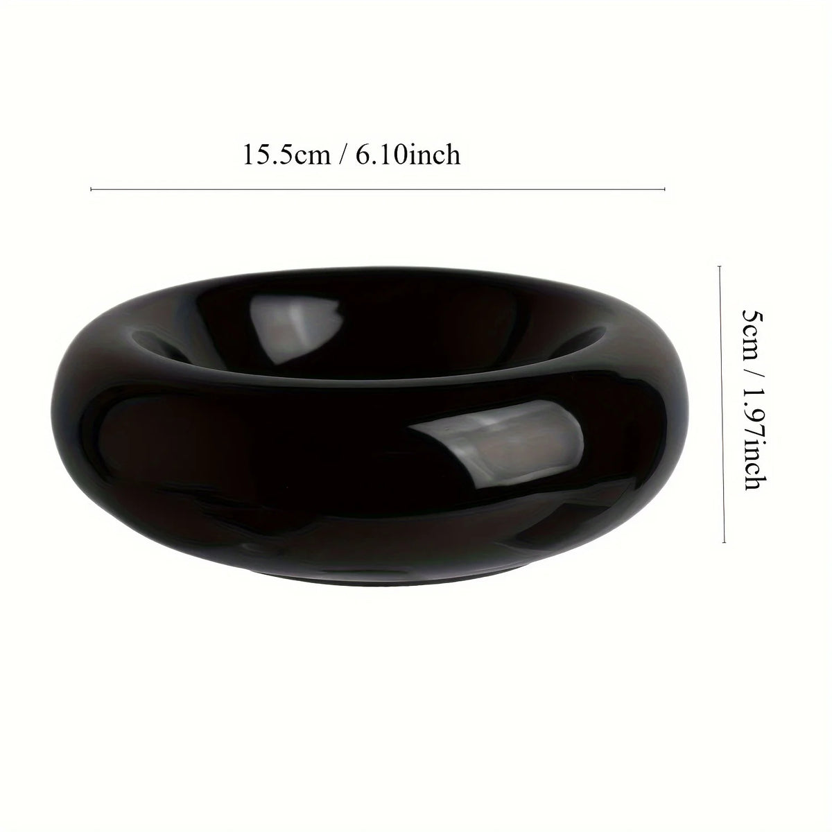 Ceramic Donut Cat Bowl with Anti-Slip Base