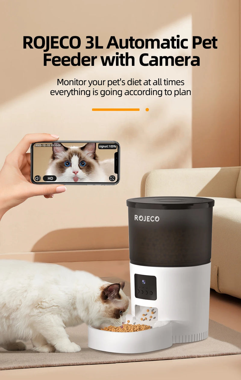 Smart Automatic Pet Feeder with Camera and Voice Recording