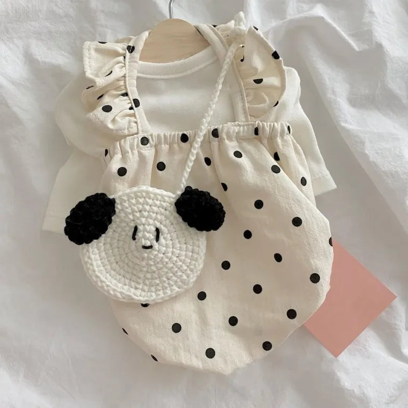 Polka Dot Summer Dog Dress with Suspender Straps