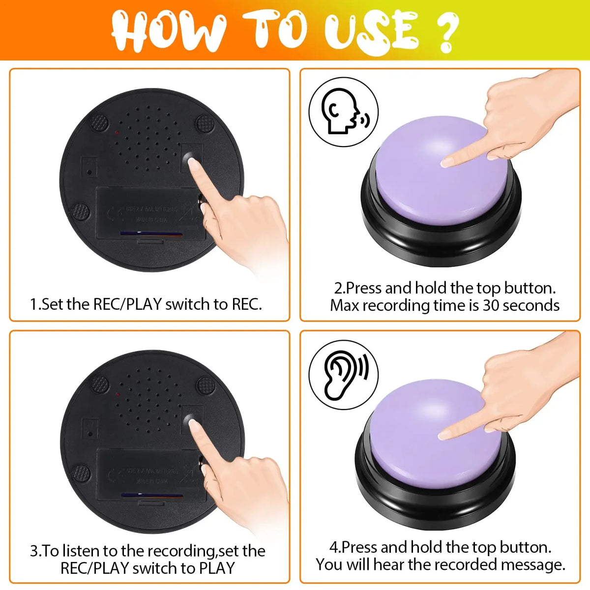 Recordable Talking Buttons for Dog Communication Training