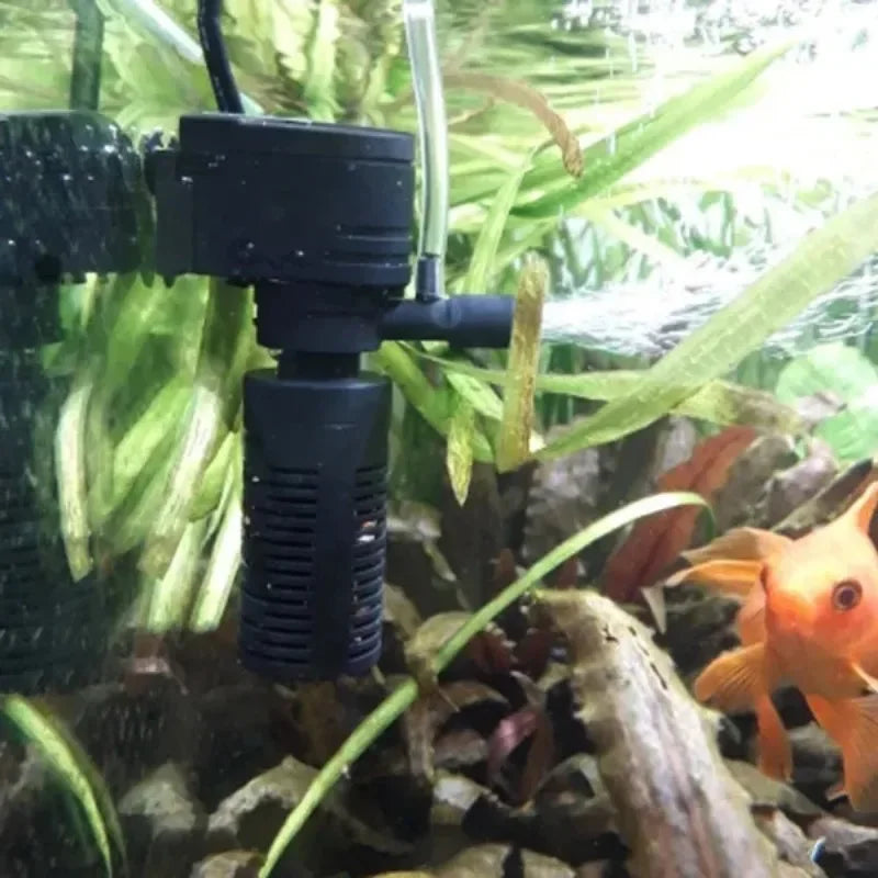 Mini 3-in-1 Submersible Aquarium Filter with Aeration