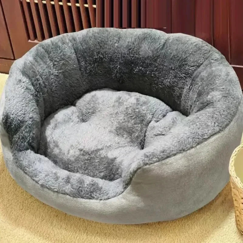 Cozy Plush Dog Bed with Soft Cotton Cover