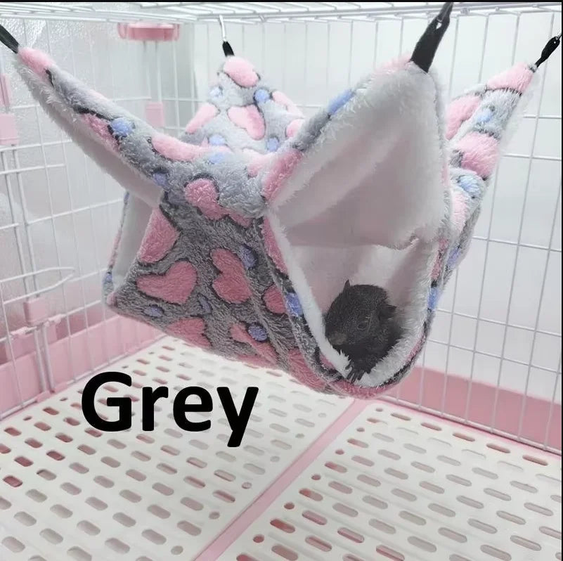 Double Layer Fleece Hanging Hammock Bed for Small Pets