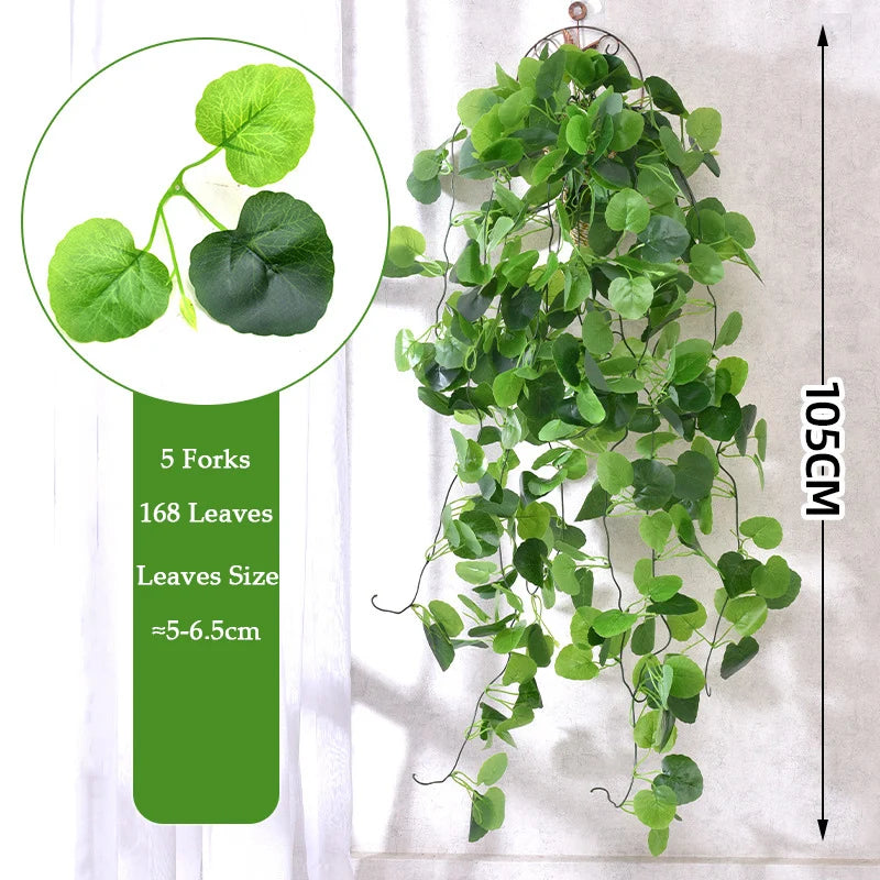 Artificial ivy wall hanging plant featuring 5 forks and 168 leaves with a size of 5-6.5cm.