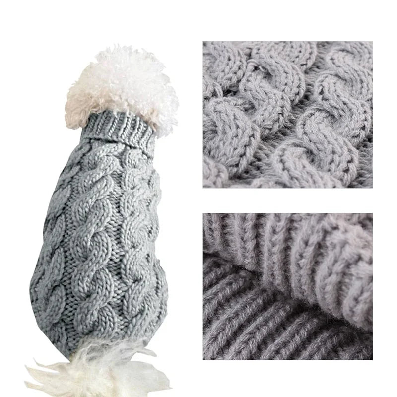 Classic Knitted Turtleneck Sweater for Small Dogs and Cats
