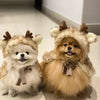 Capa de terciopelo festiva para mascotas con detalles de peluche