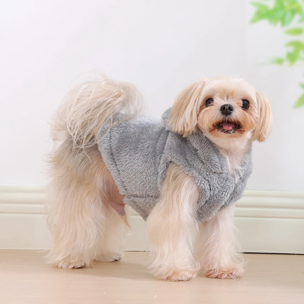 Cozy Fleece Dog Hoodie for Small and Medium Breeds