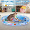 Ocean-Themed Cat Water Play Mat for Interactive Fun