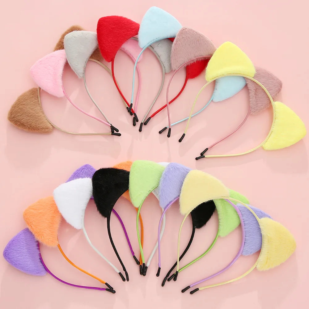 Furry Cat Ears Headband for Cosplay and Parties