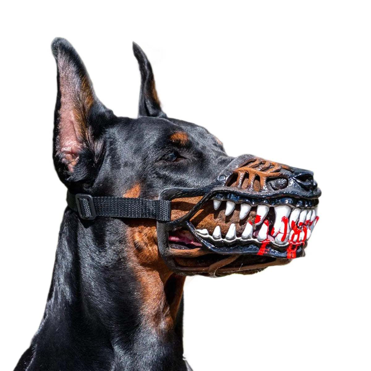 Scary Dog Muzzle Costume Mask with Fake Teeth