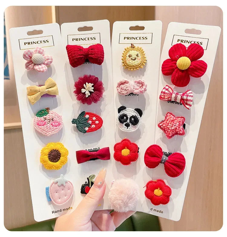 Adorable Flower Snap Clips for Baby Girls (Set of 6)
