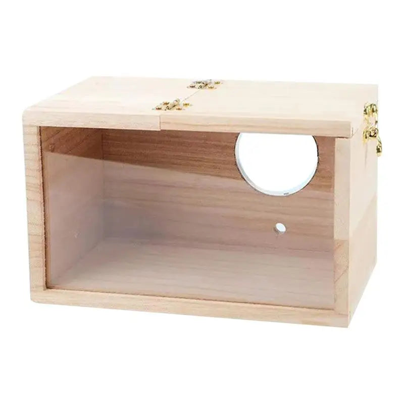 Natural Wood Bird Nesting Box with Viewing Window