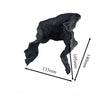A dark gray 3D rock cave aquarium ornament with natural terrain design shown from the side.