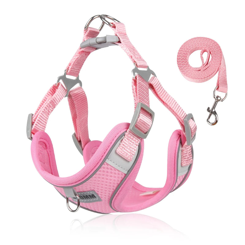 Dog Harness Leash Set with Reflective Strap for Small and Medium Dogs