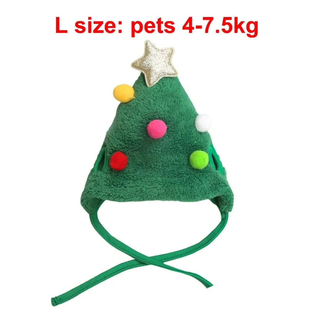 Christmas Pet Hat and Bandana Set for Cats and Small Dogs