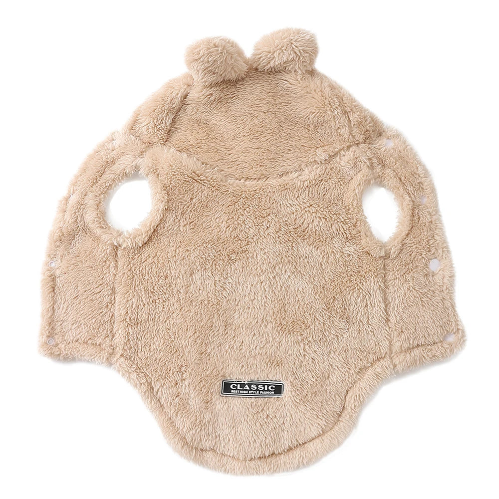 Cozy Fleece Dog Hoodie for Small and Medium Breeds