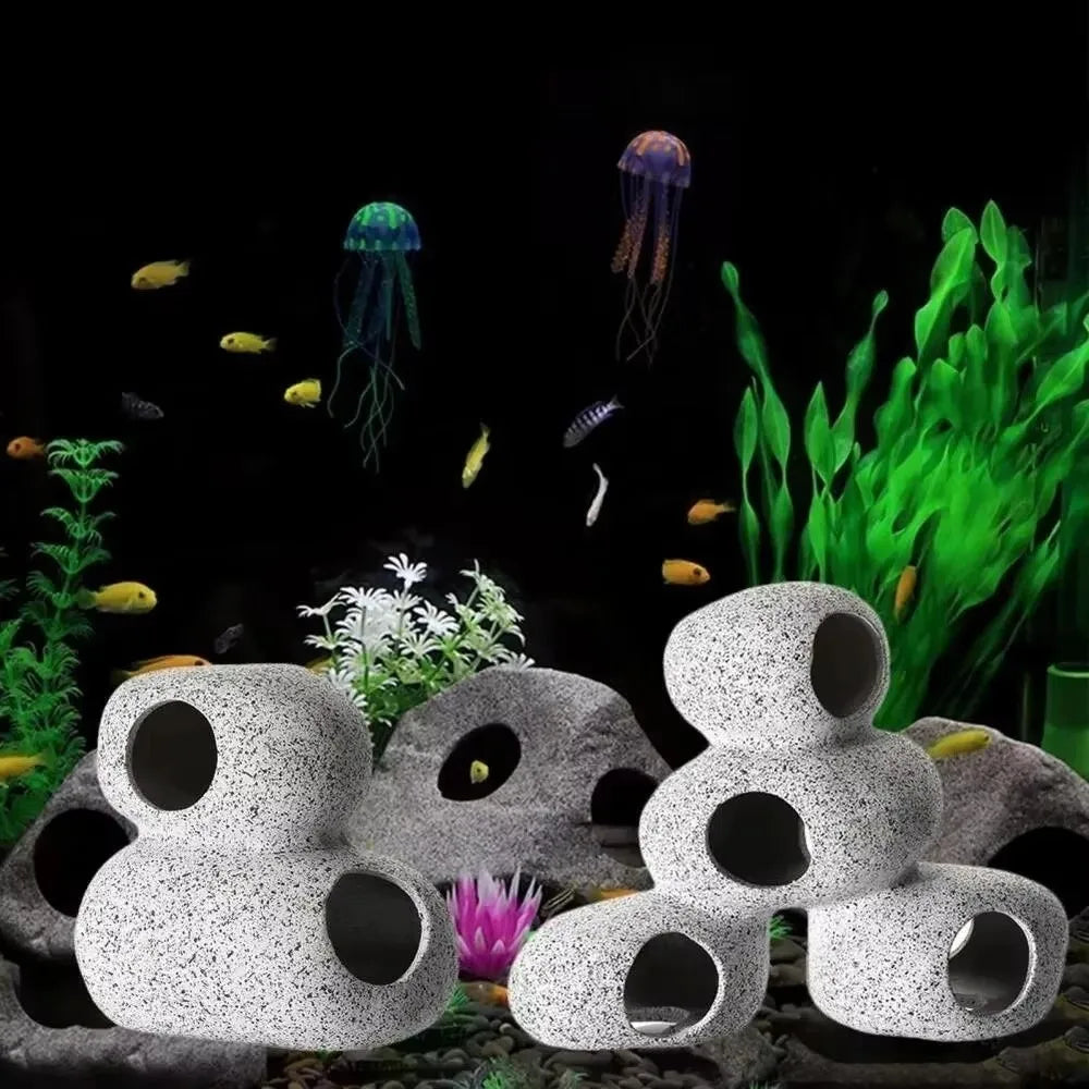 Purple Sand Aquarium Cave Hideaway with Natural Rock Finish