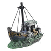 Aquarium Sunken Ship Decoration Resin Fishtank Ornament 12.5x6x10 cm
