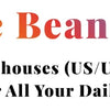 A logo for Magic Bean Store featuring text and icons indicating global warehouses and a one-stop shop.